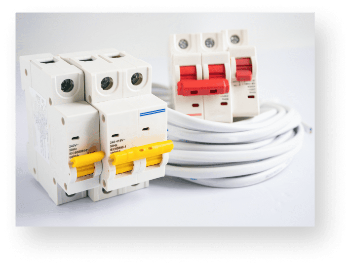 automatic circuit breaker white background control protect electrical power system